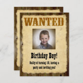 カスタマイズされた指名手配ポスター、誕生日強盗 招待状 (正面/裏面)