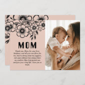 カスタマイズされた母の日のギフトと愛のメッセージ シーズンカード (正面/裏面)