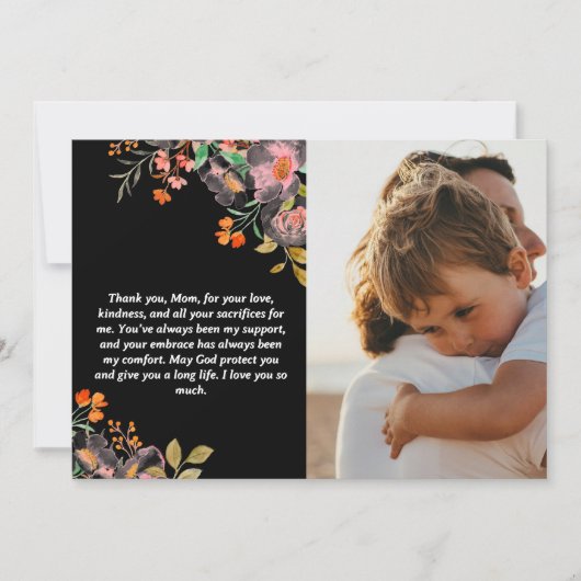 カスタマイズされた母の日のギフトと愛のメッセージ シーズンカード (正面)