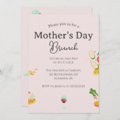 カスタマイズされた母の日の朝食 | 食べ物テーマ 招待状 (正面/裏面)