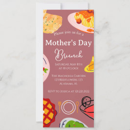 カスタマイズされた母の日の朝食 | 食べ物テーマ 招待状