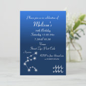 カスタマイズされた水瓶座パーティー招待状 招待状 (スタンド正面)