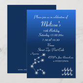 カスタマイズされた水瓶座パーティー招待状 招待状 (正面/裏面)