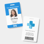 カスタマイズされた病院職員写真 バッジ (表裏)