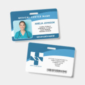 カスタマイズされた病院職員写真IDバッジ バッジ (表裏)