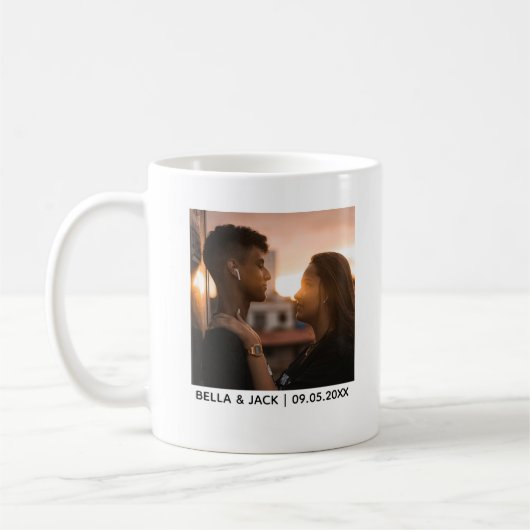 カスタマイズされた結婚式のデザイン写真 コーヒーマグカップ (左)