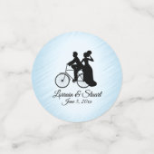 カスタマイズされた自転車の青い結婚式の飾り付け コンフェッティ (スモール正面)