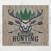 カスタマイズされた鹿とエルクのハンター弓狩猟ロッジ ビールラベル (シングルラベル)
