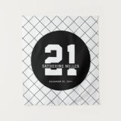 カスタマイズされた21歳の誕生日 モダンでエレガント タペストリー (正面)