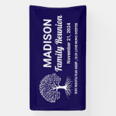 カスタマイズされた ミニマム ネイビーブルー ファミリーリユニオン 横断幕 (縦)