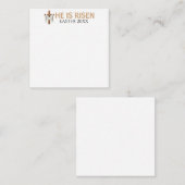 カスタマイズされた「主はよみがえられた」ヴィンテージイースタークロス ノートカード (正面/裏面)