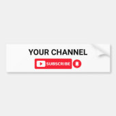 カスタマイズされたYouTubeチャンネル名ステッカー バンパーステッカー (正面)