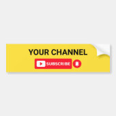 カスタマイズされたYouTubeチャンネル名ステッカー バンパーステッカー (正面)