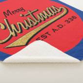 カスタマイズした「クリスマスレトロ」毛布/中 シェルパブランケット (3/4)