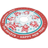 カスタマイズすてき可能なレトロサンタ ブラッシュドポリエステルツリースカート (アングル)