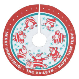 カスタマイズすてき可能なレトロサンタ ブラッシュドポリエステルツリースカート