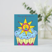 カスタマイズするウクライナのクリスマスカップケーキ シーズンポストカード (スタンド正面)