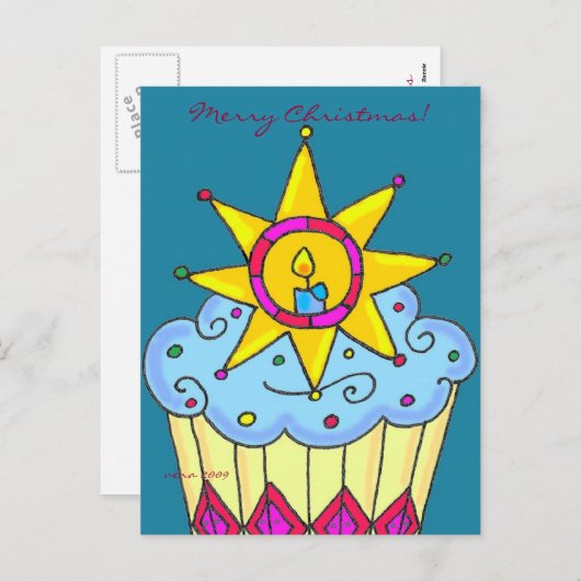 カスタマイズするウクライナのクリスマスカップケーキ シーズンポストカード (正面/裏面)