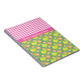 カスタマイズするスパイラルノートブック： Primroses Gingham ノートブック (右側)