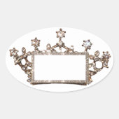 カスタマイズするティアラとクラウンのラベル 楕円形シール (正面)