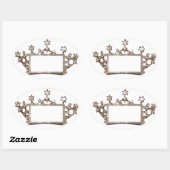 カスタマイズするティアラとクラウンのラベル 楕円形シール (シート)