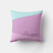 カスタマイズするミニマル色ブロック青い紫 クッション (裏面)