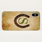 カスタマイズするモノグラム付き蹄鉄 Case-Mate iPhoneケース (裏面(横))