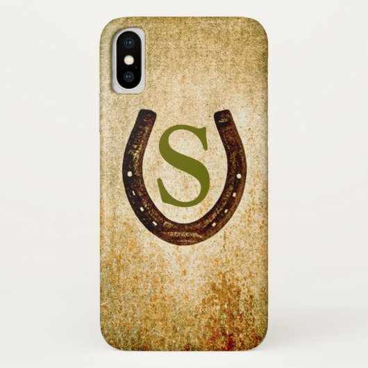 カスタマイズするモノグラム付き蹄鉄 Case-Mate iPhoneケース (裏面)