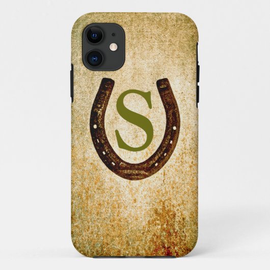 カスタマイズするモノグラム付き蹄鉄 Case-Mate iPhoneケース (裏面)