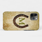 カスタマイズするモノグラム付き蹄鉄 Case-Mate iPhoneケース (裏面(横))