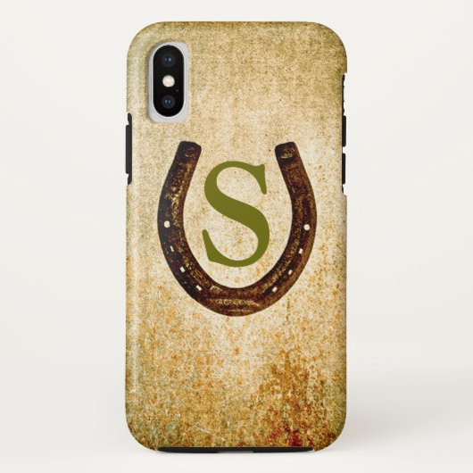 カスタマイズするモノグラム付き蹄鉄 Case-Mate iPhoneケース (裏面)