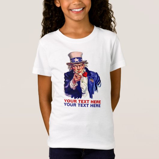 カスタマイズする叔父サム Tシャツ (正面)
