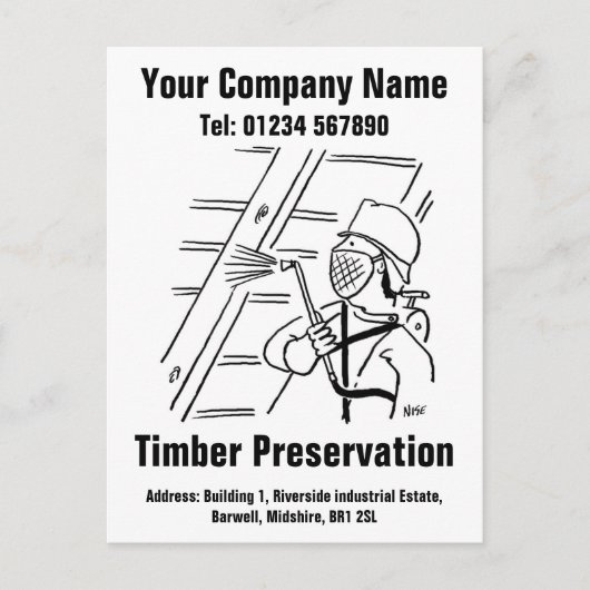 カスタマイズする木材保存漫画 ポストカード (正面)