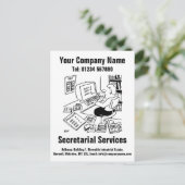 カスタマイズする秘書サービスの漫画デザイン ポストカード (スタンド正面)