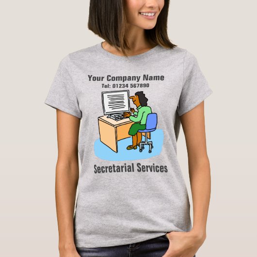 カスタマイズする秘書サービスの漫画 Tシャツ (正面)