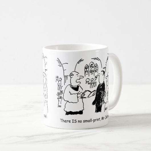 カスタマイズする結婚ためのCartoonで花婿。 コーヒーマグカップ (正面右)