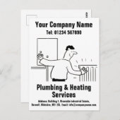 カスタマイズする給排水衛生設備および暖房サービスの漫画 ポストカード (正面/裏面)