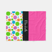 カスタマイズする – 水玉模様パターン フリースブランケット (正面(横))