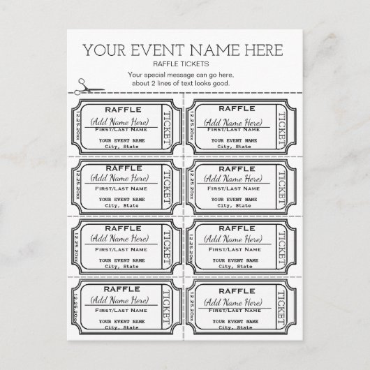 カスタマイズだ!ラッフルチケット ポストカード (正面)