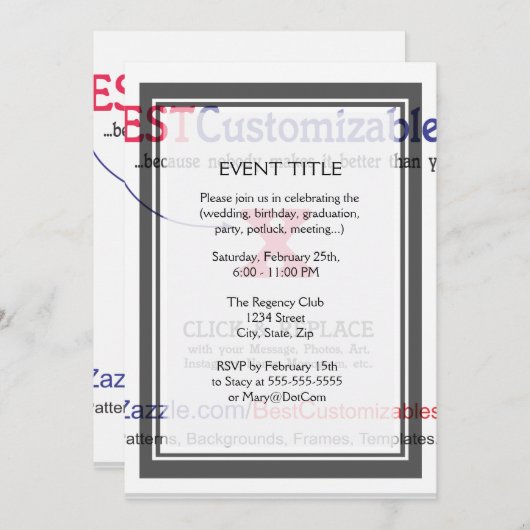 カスタマイズだ！ 招待状 (正面/裏面)