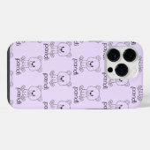 カスタマイズできるくまのラベンダー紫 iPhoneケース (裏面横)