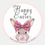 カスタマイズできるイースターバニーシール ラウンドシール (正面)