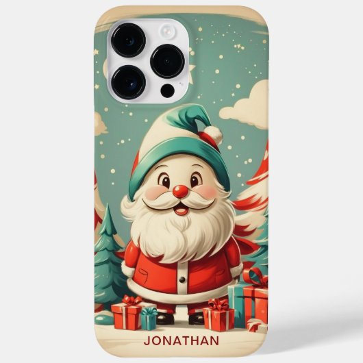 カスタマイズできるキュートなサンタのクリスマスデザイン Case-Mate iPhoneケース (裏面)