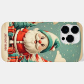 カスタマイズできるキュートなサンタのクリスマスデザイン Case-Mate iPhoneケース (裏面 (横))
