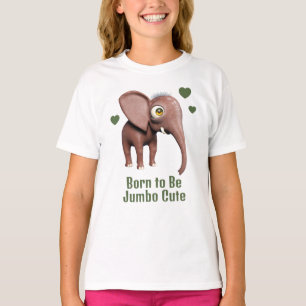 カスタマイズできるジュンボかわいい赤ちゃん象デザイン Tシャツ