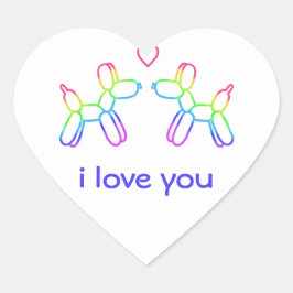 カスタマイズできるバルーン・ドッグ ハートステッカー ハートシール