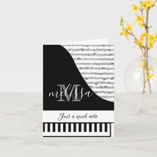 カスタマイズできるピアノカード カード (黄色い花)