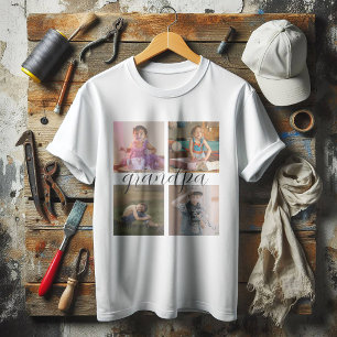 カスタマイズできるモダンな4枚の写真コラージュ Tシャツ