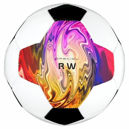 カスタマイズできる多色の渦巻き液体 サッカーボール (正面)
