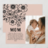 カスタマイズできる母の日のギフトと愛のメッセージ シーズンカード (正面/裏面)